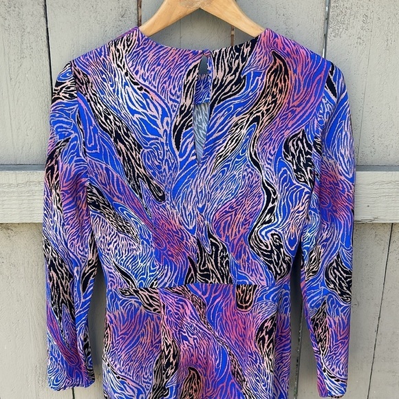 & Other Stories Abstract Zebra Dress Bohemian Festival Animal Print Sz 2 - Picture 5 of 6